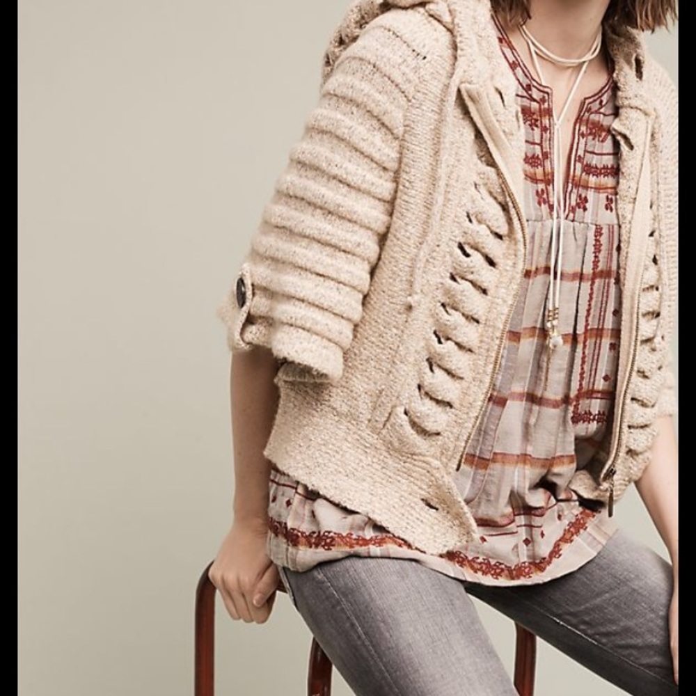 zip up sweater from Anthropologie